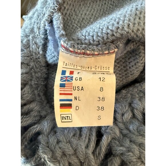 Saint James Women's Wool Blend Knitted Cowl Neck Sweater Blue France Size 8 USA - Picture 7 of 8